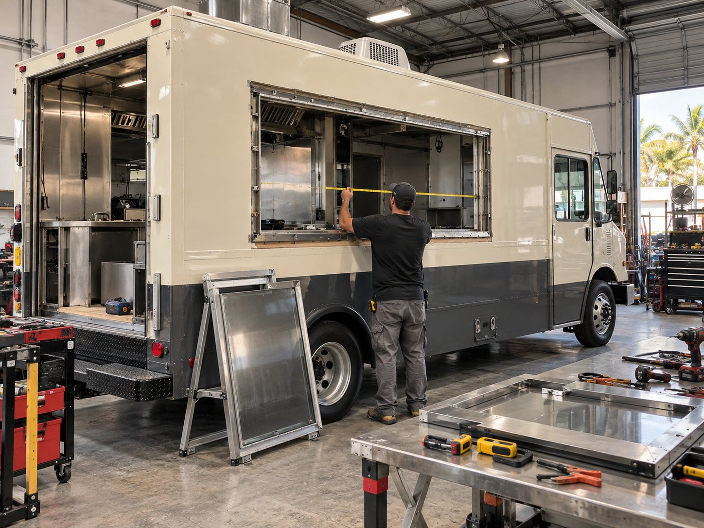 Food truck durante una remodelación